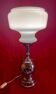 Large vintage lamp, Opaline and chrome, from the 60s/70s