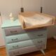 Vintage chest of drawers wood compass feet