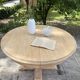 Extendable round table made of solid oak