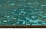 Handmade turkish unique 1980s turquoise wool carpet