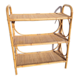 Library cabinet rattan shelf 1960