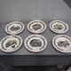 Set of 6 humorous plates on the Train Delarue-nouvellière Gien