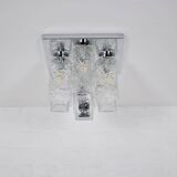 Brutalist “Ice glass” ceiling lamp.