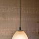Suspension globe en verre juponné - mid. XXeme
