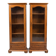 Set of 2 solid wood display cabinets with glass doors.