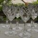 Set of 6 SEVRES crystal white wine glasses.