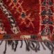 Tapis marocain vintage rouge 220 x 356 cm - Tapis en laine berbère rare - Tapis fait main