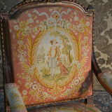 Pair of Louis XVI Style Armchairs in Walnut