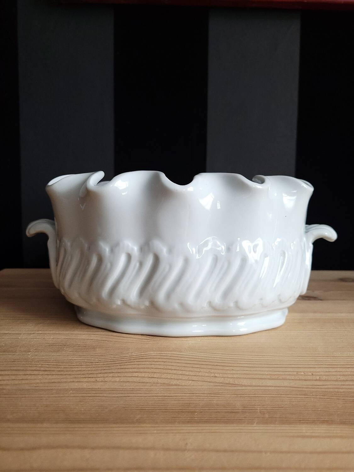 Antique white porcelain cooler from Limoges