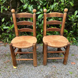 Pair of chairs, rustic finish, 1940-1950