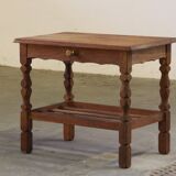 Pair of Vintage Danish Oak Bedside Tables with Drawer & Shelf, Kjærnulf style