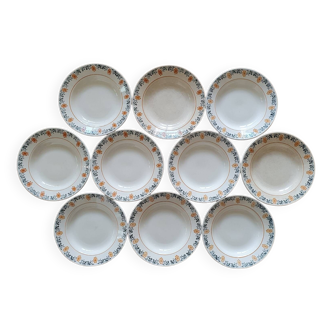 Set of 10 Terre de Fer Versailles soup plates