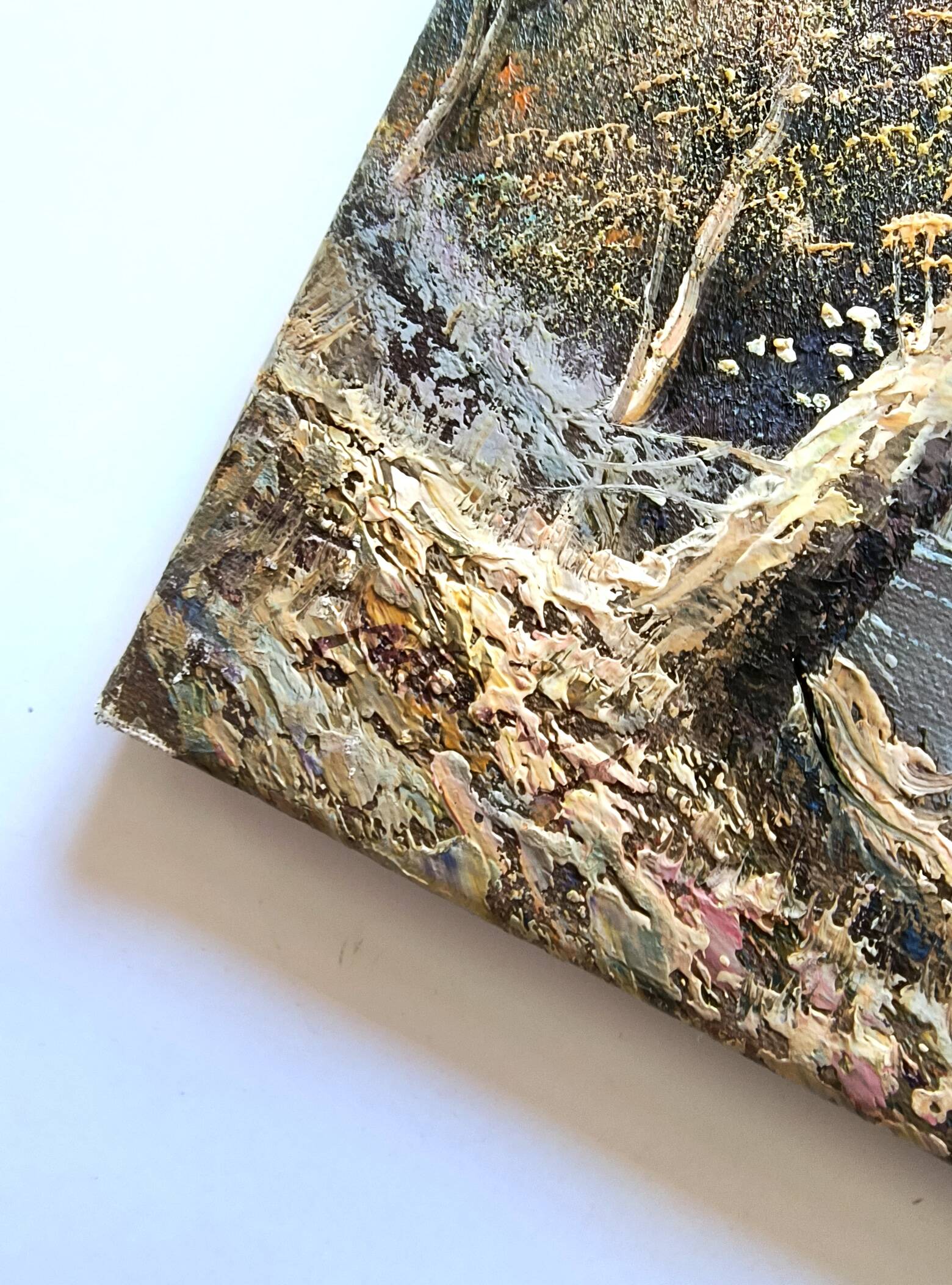 Antique oil painting – Lakeside – nature and tranquility