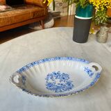 Antique oval dish with handles in earthenware