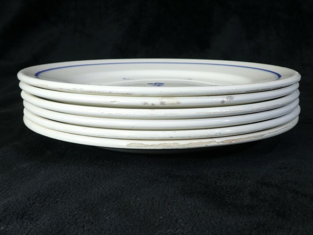 6 dessert plates in faience new model geneve small blue flower