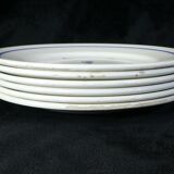 6 dessert plates in faience new model geneve small blue flower