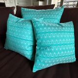 Coussin Kachin bleu océan 50x50