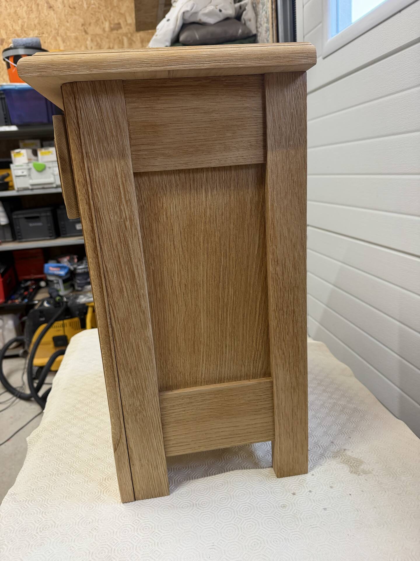 Solid oak bedside table