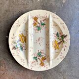 Lunéville asparagus plate in polychrome and gilded ironstone