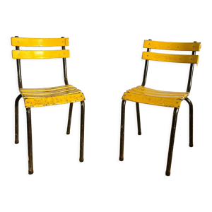 Paire de chaises bistrot métal