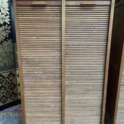 Pair of notary curtain binder furniture in oak 1950