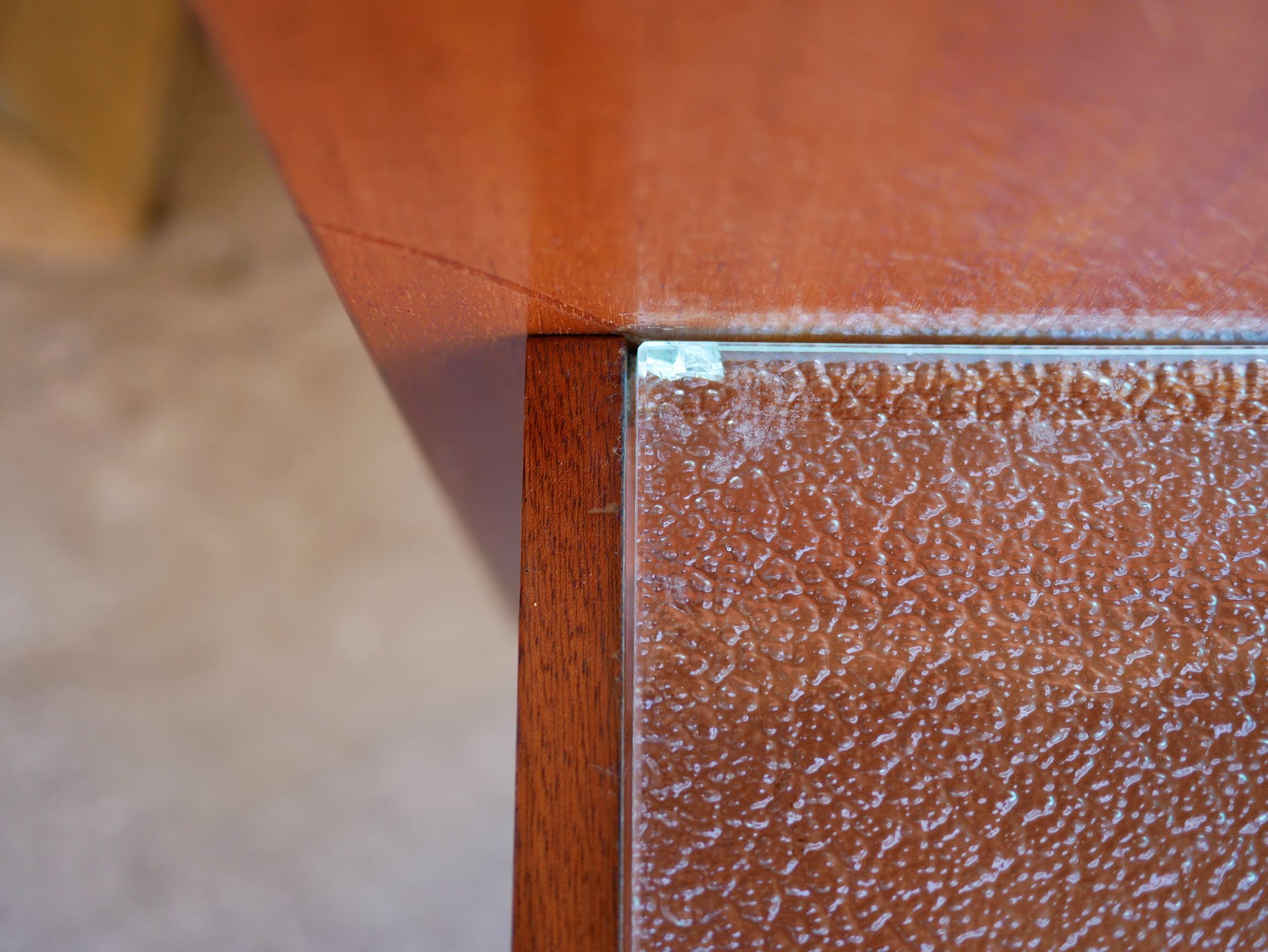 With suspended nightstands vintage teak bed