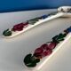 floral ceramic cutlery - vintage kitchen wall decor - set of