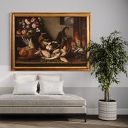 Great 18th century still life with animals, flowers and fruit