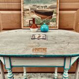Reupholstered center table