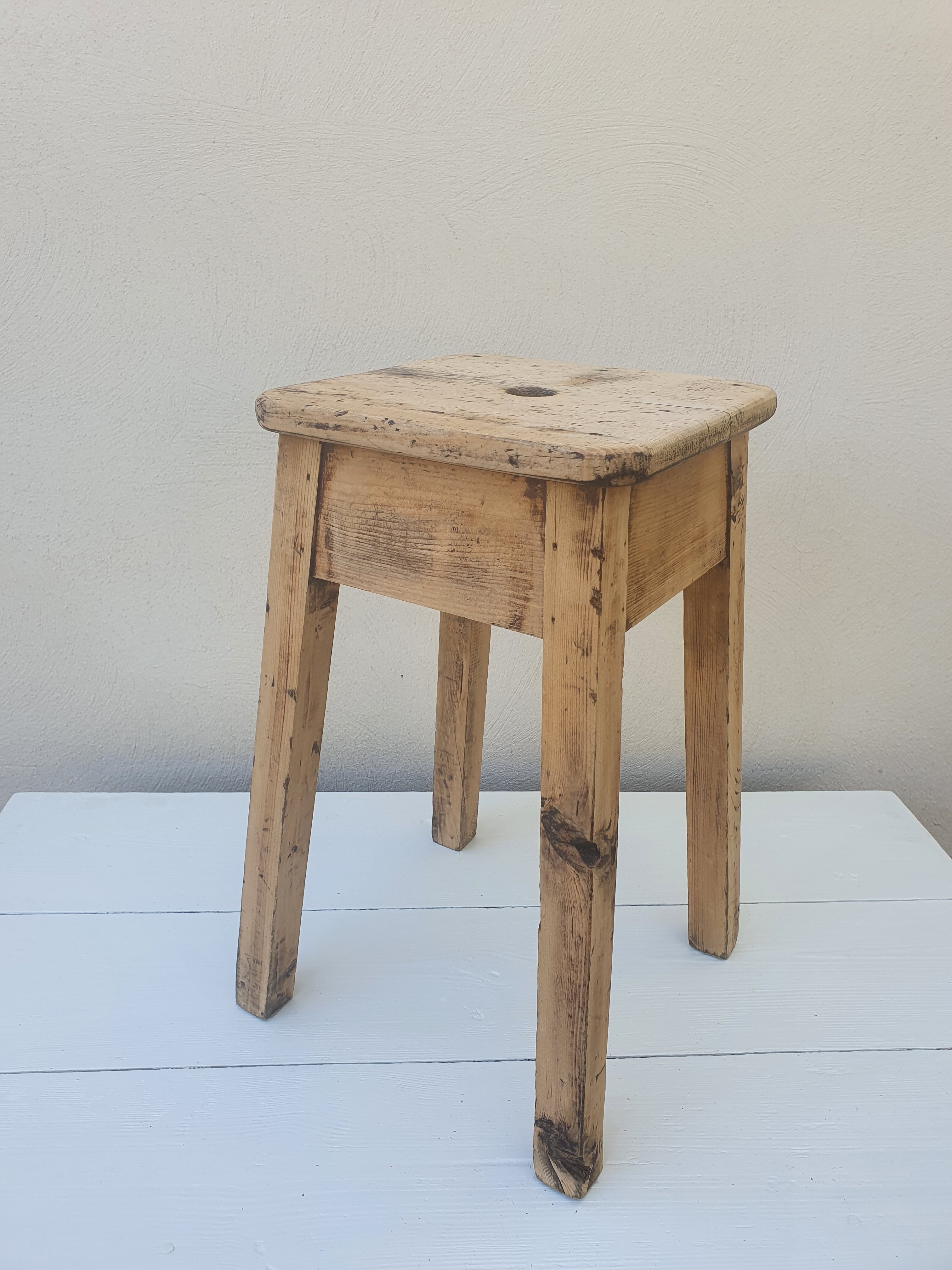 Antique wooden workshop stool
