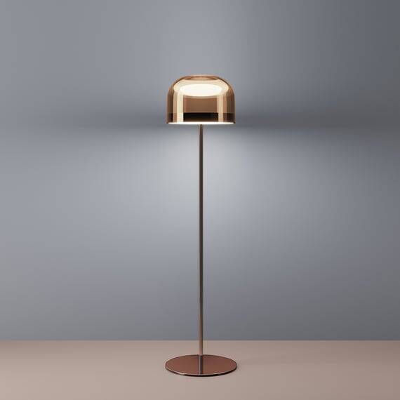 Floor lamp, Equatore, L, copper, H175cm - Fontana Arte