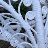 Peacock white rattan side table 1970