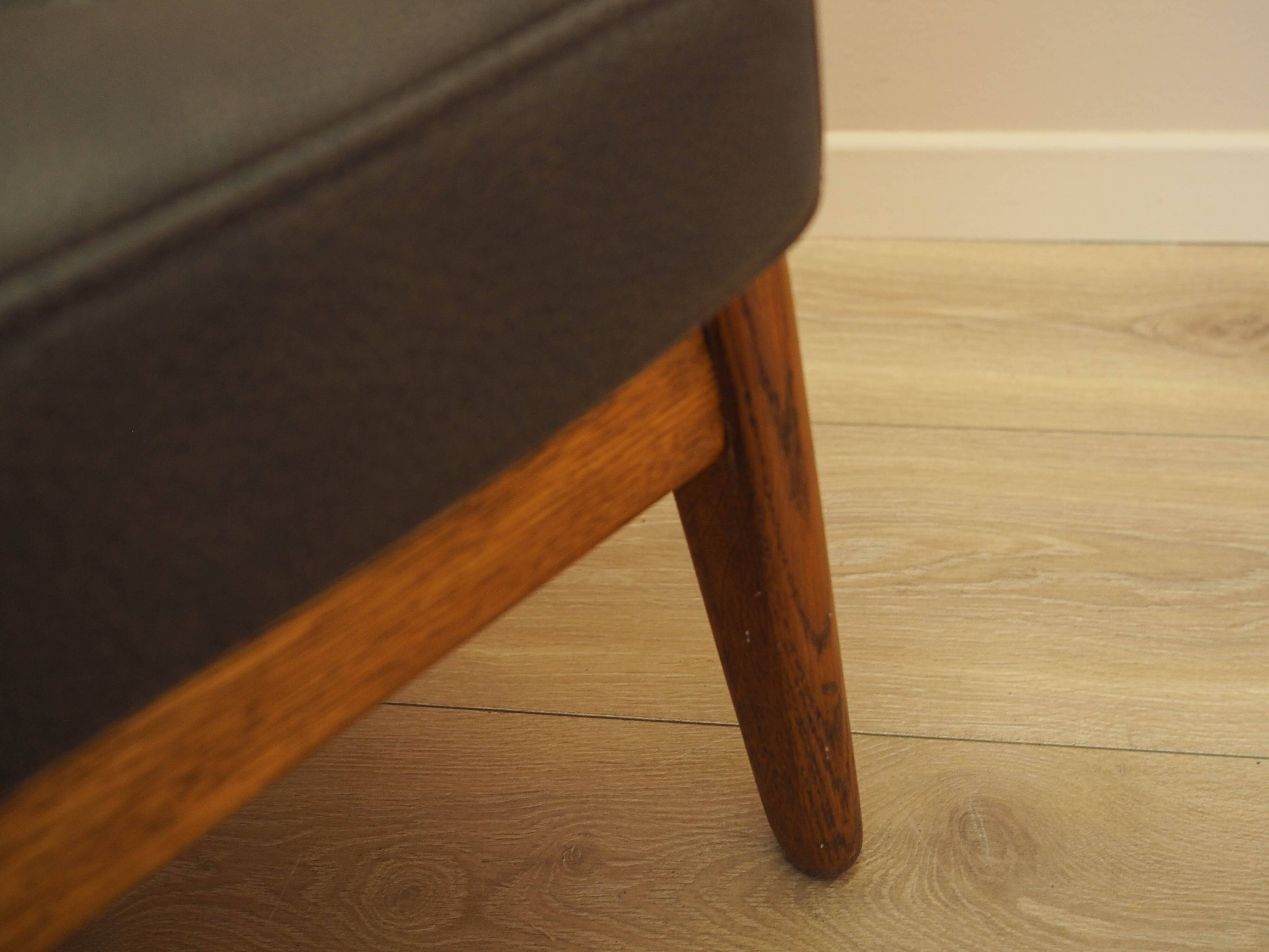 Oak leather sofa by Brockmann Petersen, Danish design 1970s