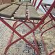 Set of 4 folding chairs for old bistro, guinguette, brasserie