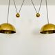 Lampe suspendue en laiton Posa44 double réglable par Florian Schulz