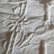 Old large linen sheet monogrammed CP