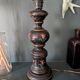 Black turned wooden lamp base – painted floral decoration – 1950s/60s