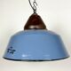 Industrial Blue Enamel and Cast Iron Pendant Light, 1960s