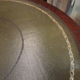 English game table leather tray and lion foot