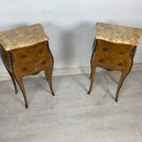 Pair of inlaid bedside tables