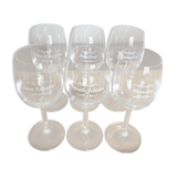 Wine glasses with engraved appellations