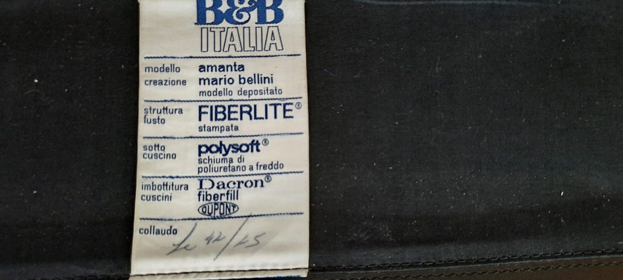 set of 4 armchairs in leather model Amanta by Mario Bellini for B&B Italia 1970