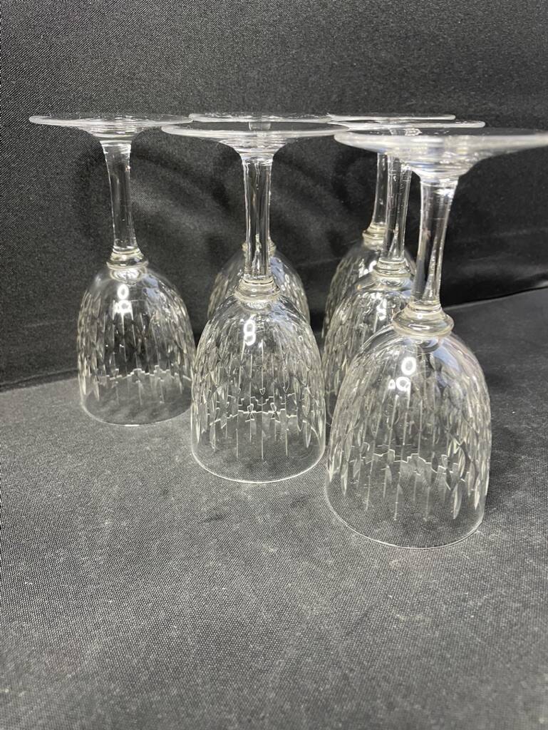 6 burgundy wine glasses baccarat paris service