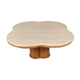 Vintage "cloud" coffee table in travertine, 80s