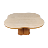 Vintage "cloud" coffee table in travertine, 80s