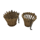 Suspended rattan basket duo