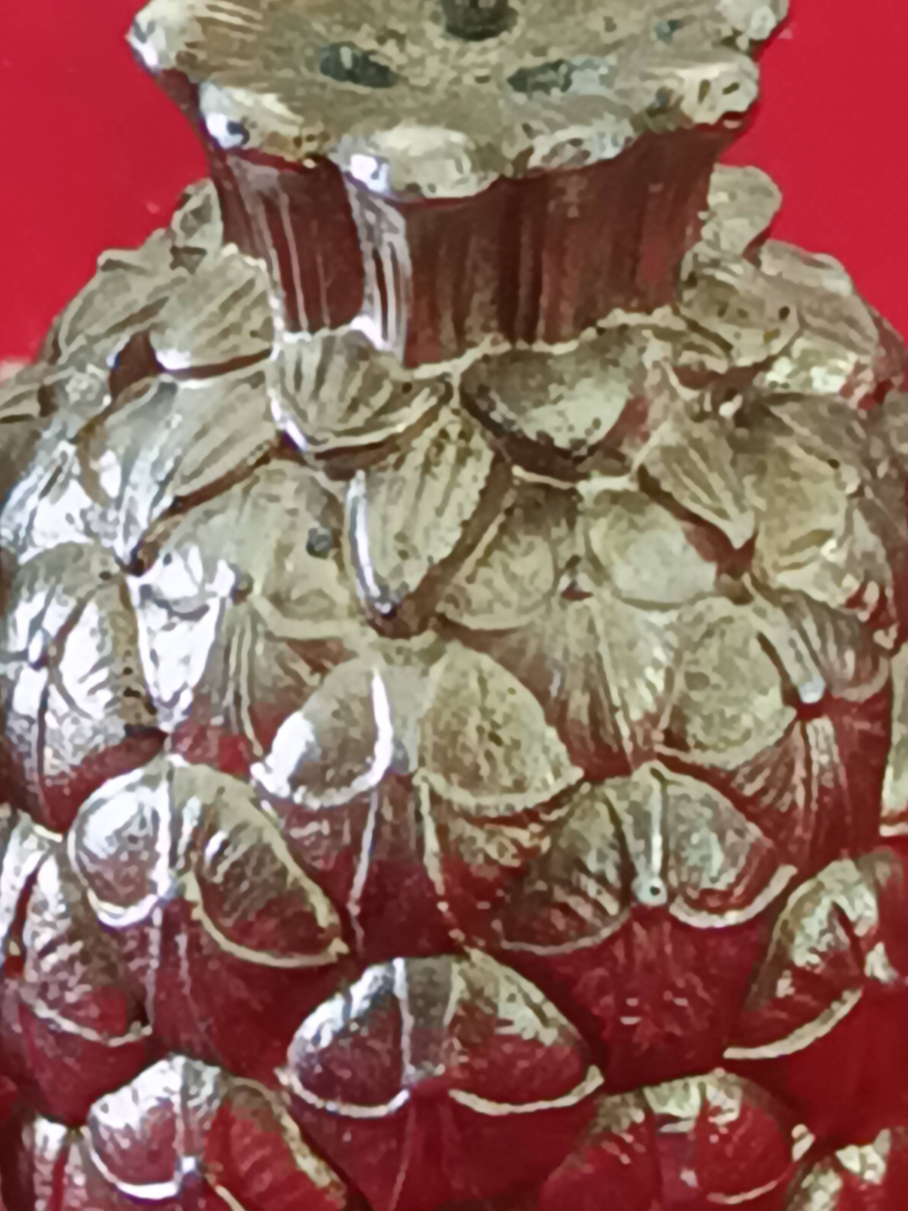 Pair of pineapple salt and pepper shakers, Italy, 1970s, Mauro Manet