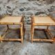Vintage bamboo and rattan side tables – France, 1970s