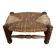Rustic footrest made of wood and straw