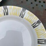 Six plates Badonviller geometric and vintage design pattern